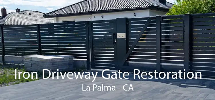 Iron Driveway Gate Restoration La Palma - CA